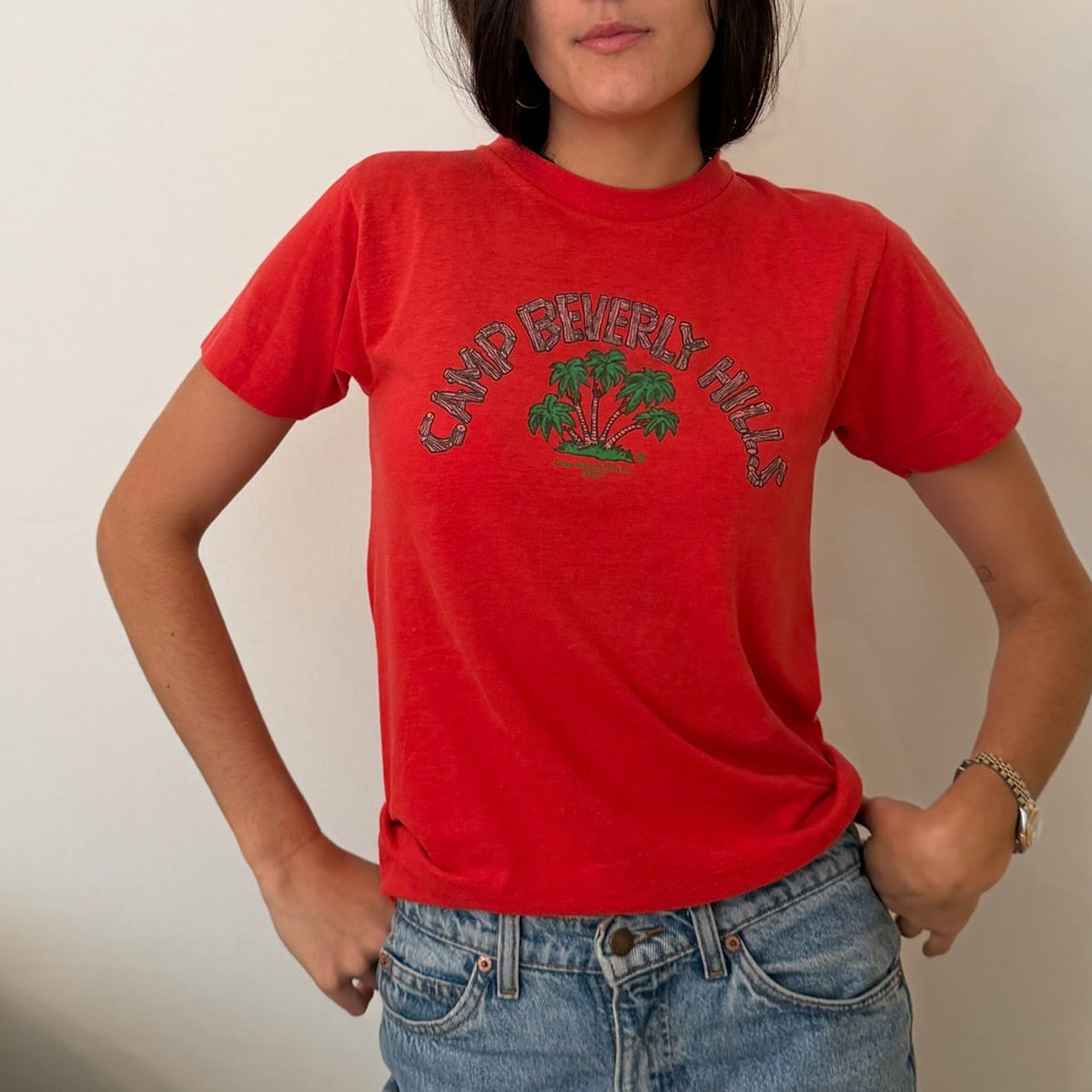 1980s Camp Beverly Hills Red Tee