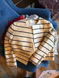 1990s-2000s Chloé Cream & Black Striped Cropped Silk Jacket