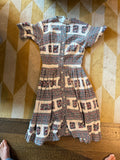 1940s Floral Pattern Button Down Day Dress